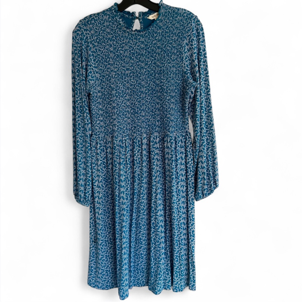 MATILDA JANE Audra Smocked Dress Long Sleeve Floral Cottage Modest Prairie Sz S